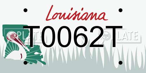 T0062T Louisiana License Plate