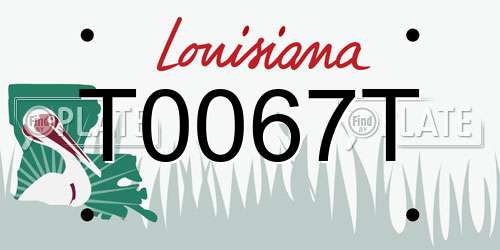 T0067T Louisiana License Plate