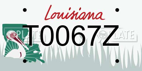 T0067Z Louisiana License Plate