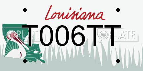 T006TT Louisiana License Plate