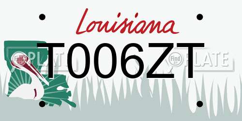 T006ZT Louisiana License Plate