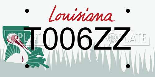 T006ZZ Louisiana License Plate