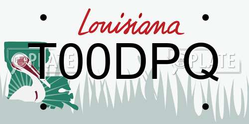 T00DPQ Louisiana License Plate