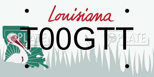 T00GTT Louisiana License Plate