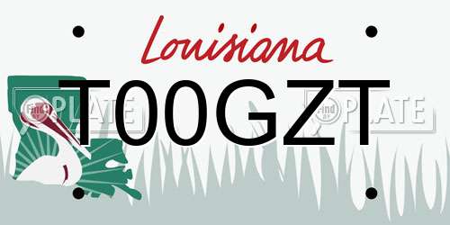 T00GZT Louisiana License Plate