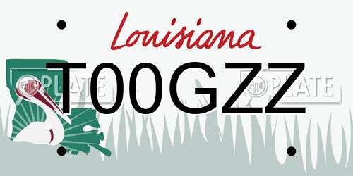 T00GZZ Louisiana License Plate