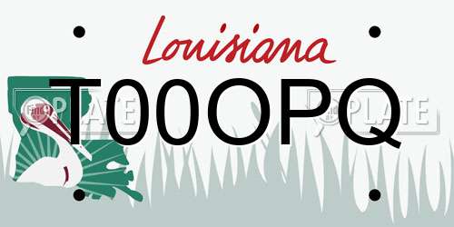 T00OPQ Louisiana License Plate