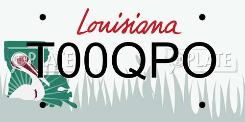T00QPO Louisiana License Plate