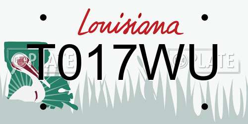 T017WU Louisiana License Plate