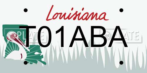 T01ABA Louisiana License Plate