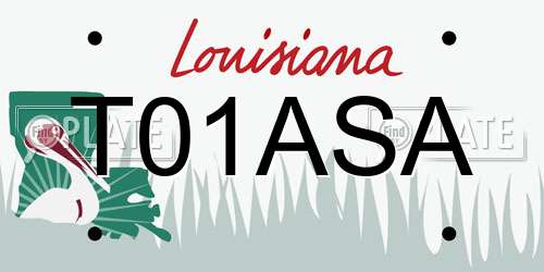T01ASA Louisiana License Plate