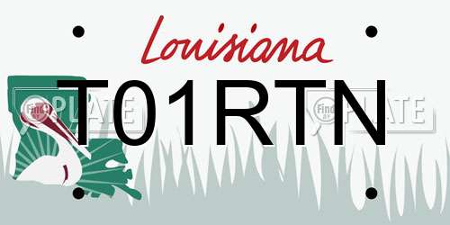 T01RTN Louisiana License Plate