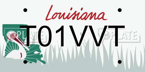 T01VVT Louisiana License Plate
