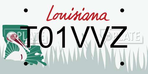 T01VVZ Louisiana License Plate