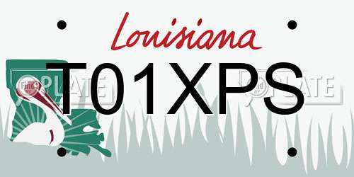 T01XPS Louisiana License Plate