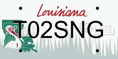 T02SNG Louisiana License Plate