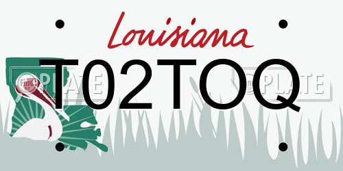 T02TOQ Louisiana License Plate