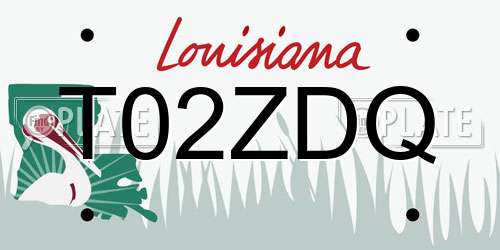 T02ZDQ Louisiana License Plate