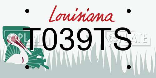 T039TS Louisiana License Plate