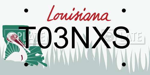 T03NXS Louisiana License Plate