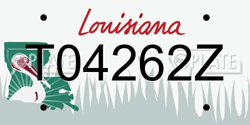 T04262Z Louisiana License Plate