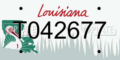 T042677 Louisiana License Plate