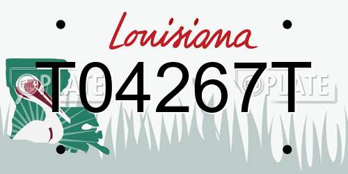 T04267T Louisiana License Plate