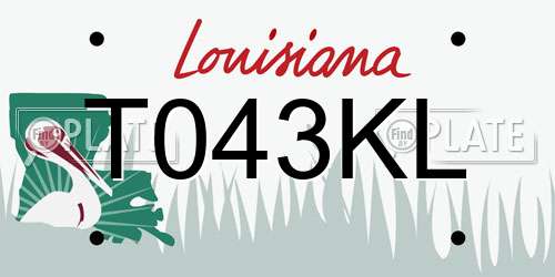 T043KL Louisiana License Plate