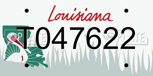 T047622 Louisiana License Plate