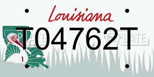 T04762T Louisiana License Plate
