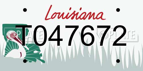 T047672 Louisiana License Plate