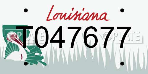 T047677 Louisiana License Plate