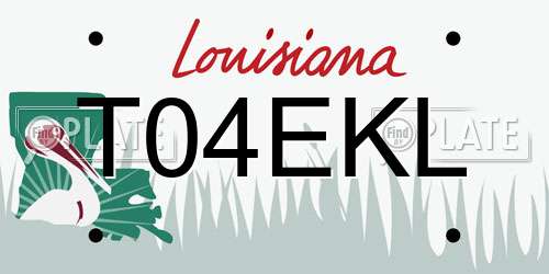 T04EKL Louisiana License Plate