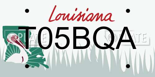T05BQA Louisiana License Plate