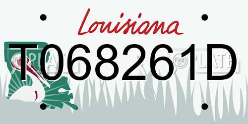 T068261D Louisiana License Plate