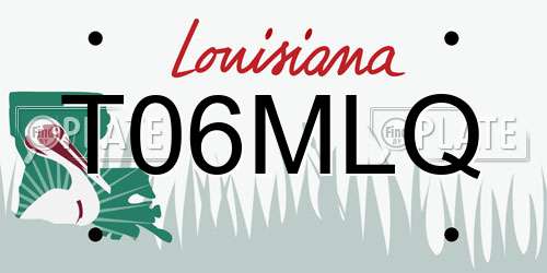 T06MLQ Louisiana License Plate