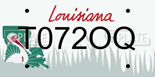 T072OQ Louisiana License Plate