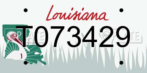 T073429 Louisiana License Plate