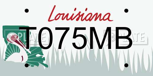 T075MB Louisiana License Plate