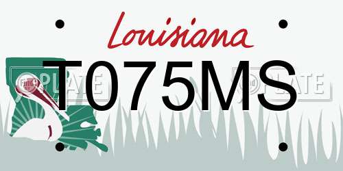 T075MS Louisiana License Plate