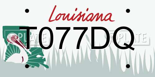 T077DQ Louisiana License Plate