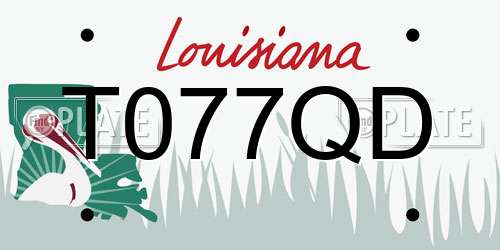 T077QD Louisiana License Plate