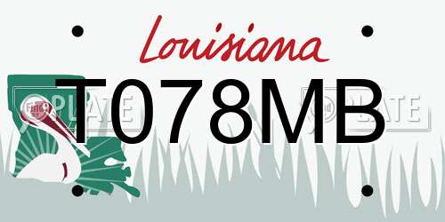 T078MB Louisiana License Plate