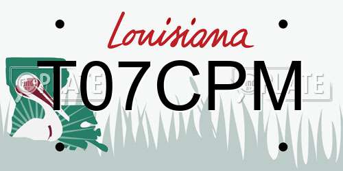 T07CPM Louisiana License Plate