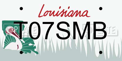 T07SMB Louisiana License Plate