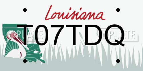 T07TDQ Louisiana License Plate