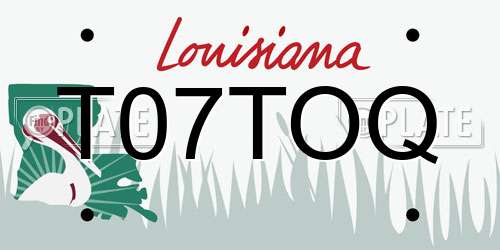 T07TOQ Louisiana License Plate