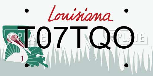 T07TQO Louisiana License Plate