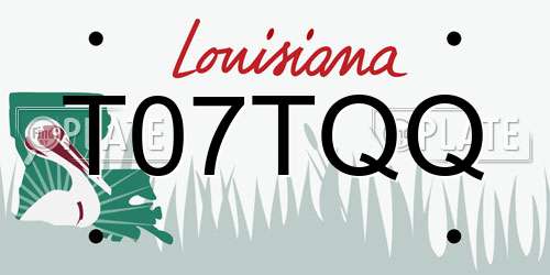 T07TQQ Louisiana License Plate