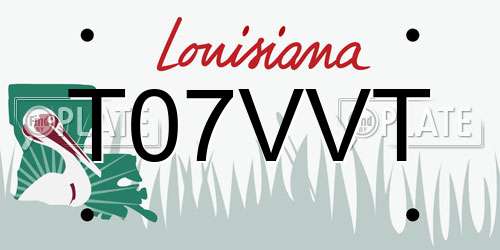 T07VVT Louisiana License Plate
